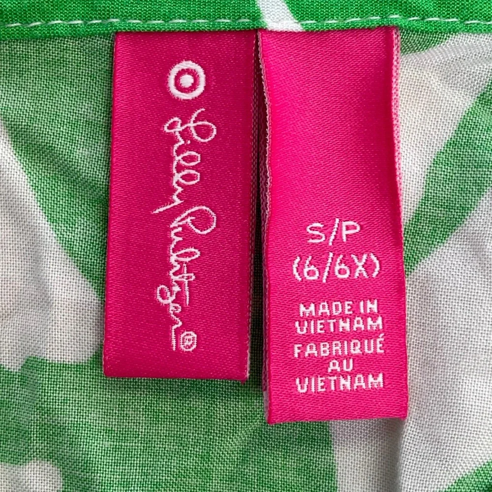 Lilly Pulitzer for Target Girls Green White Palm Cover-Up‎ Size S (6/6X)